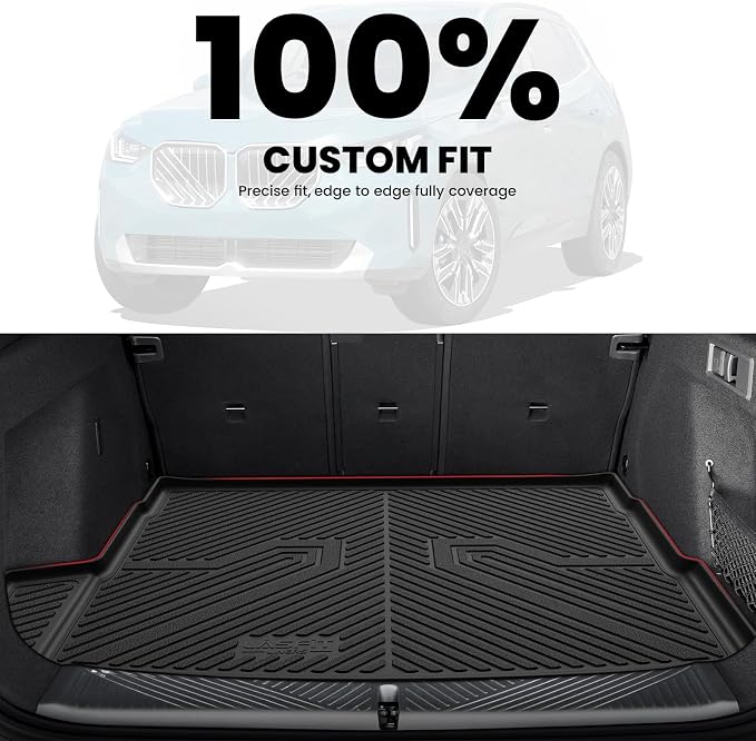 LASFIT Cargo Mat for BMW X3 2025-2026 30 xDrive M50 xDrive | All Weather TPE Custom Fit Cargo Trunk Mat & Backrest Seat Protector Accessories, Black - Image 2