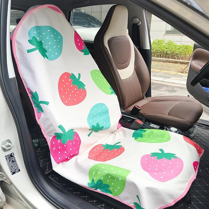 Waterproof Sweating Car Seat Cover for Post Gym Workout, Running, Swimming, Beach and Hiking, Universal Fit Non-Slip Bucket Seat Protector for Cars SUV Trucks, Machine Washable (Fruit) - Image 4
