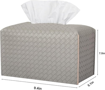 Tissue Box Cover Rectangle Leather Facial Paper Holder, Evergreen | PU Leather，Easy to Fill, Easy Clean, Decorative Cube Tissue Box Holder for Office, Bathroom,Kitchen, Living room, Guest room - Image 4