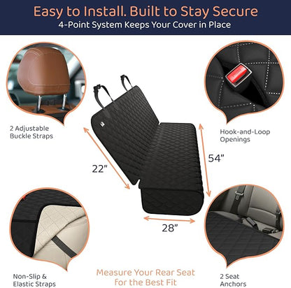 Bench Back Seat Cover for Dogs, Rear Dog Car Seat Covers for SUV & Truck | 100% Waterproof, Easy Install & Clean, Secure Non-Slip Fit, Scratch Protection, Universal Fit, Heavy-Duty Materials - Image 3