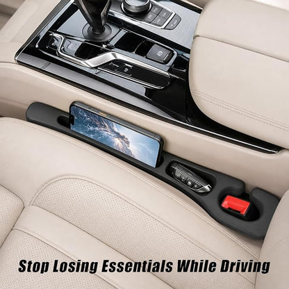 Car Seat Gap Filler Organizer 2 PCS Black Universal Seat Gap Plug Blocker Anti-Drop Console Catcher Phone Keys Storage for Car Truck SUV Auto Accessories Style1 - Image 4