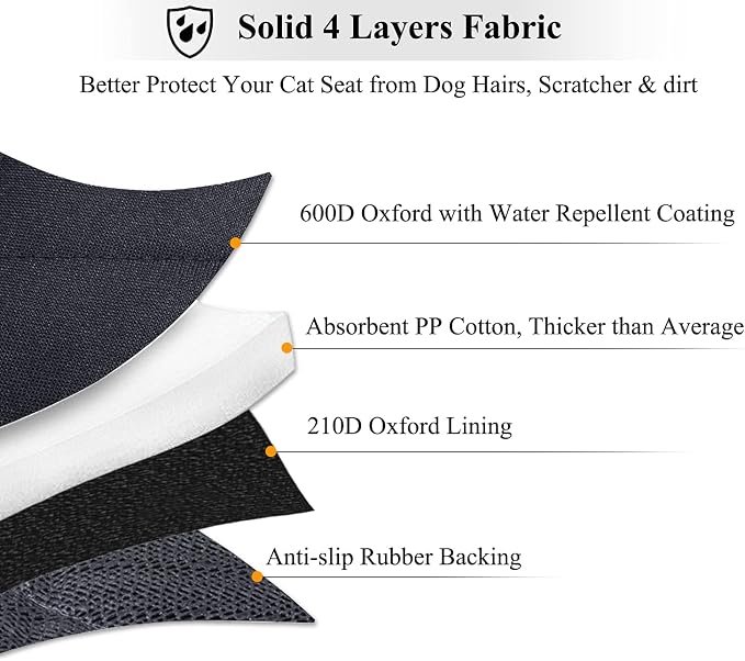 VIVAGLORY Dog Seat Cover Pet Seat Protector, Large, Heather Black | Backseat Cover for Car Suv & Truck, Back Rear Backseat Bench Protector - Image 4
