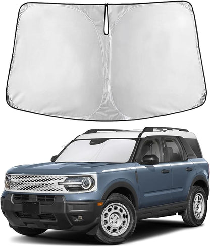 Autovir Windshield Sun Shade Fit for 2021-2024 2025 2026 Ford Bronco Sport | Sunshade, Front Car Window Shades Sun Visor, Blocks UV Rays & Heat, Car Accessories by Autovir