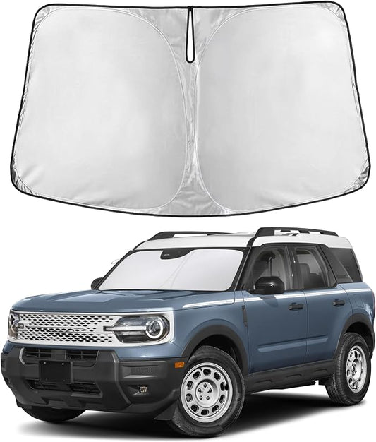 Autovir Windshield Sun Shade Fit for 2021-2024 2025 2026 Ford Bronco Sport | Sunshade, Front Car Window Shades Sun Visor, Blocks UV Rays & Heat, Car Accessories by Autovir
