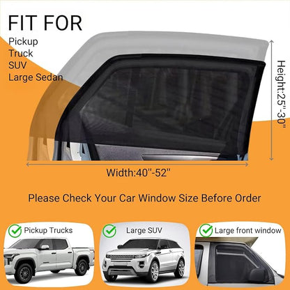 2Pack Large Size Super Elastic 42" to 53" Car Window Shades for SUV, Pickup | Elastic UV Protection Breathable Mesh Covers for SUV, Pickup, Minivan, Side Window Screen for Car Camping Overnight Sleeping - Image 2