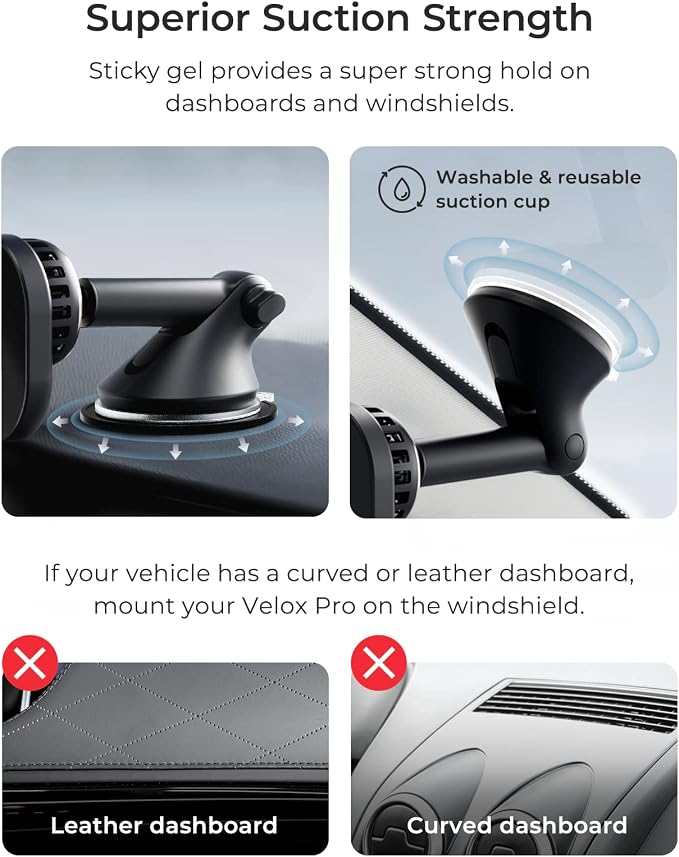 iOttie Velox Pro MagSafe Compatible Dash & Windshield Car Mount with Wireless Charging & CryoFlow™ Cooling Compatible with MagSafe Phones Including iPhone 12/13/14/15/16 Series (Car Charger Included) - Image 6
