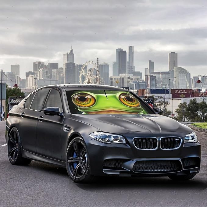 Frog Eye Car Windshield Sun Shade Umbrella Automotive Windshield Sunshade Foldable Front Car Accessories Interior Decor to Keep Vehicle Cool for Most Vehicles 57'' X 30'' - Image 3