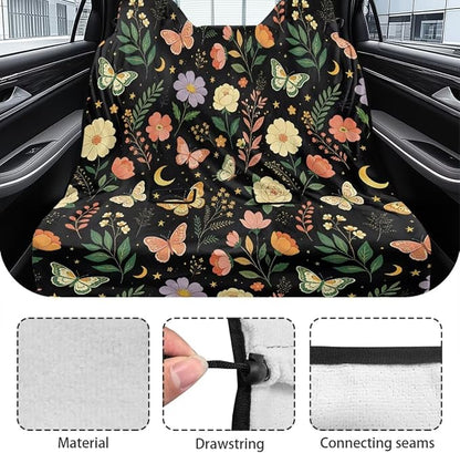 Butterfly Flower Moon Star Print Back Seat Cover Waterpoof Rear Bench Towel Seat Cover for Gym Swimming Surfing Running, Non-Slip Rear Seat Protector Universal Fits Auto Truck Van SUV - Image 6