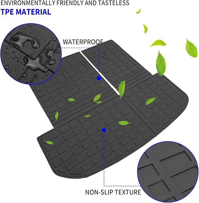 Rongtaod Trunk Mat with Backrest Mat for 2020-2025 Hyundai Palisade | Cargo Mat Cargo Liner TPE All Weather Back Seat Cover Protector 2024 Palisade Accessories - Image 5