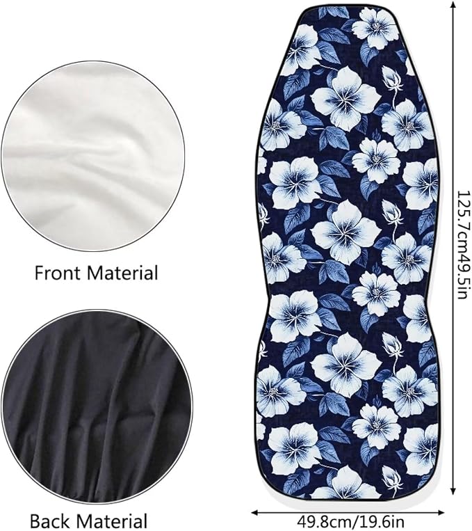 Hawaiian Hibiscus Car Seat Covers White Floral Tropical Flower 2-Pack Car Seat Accessories for Men Women Auto Interior Covers for Car SUV Sedan Truck - Image 5