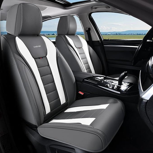 Coverado Car Seat Covers, Front Covers for Cars, Car Seat Cover Front Seats, Automotive Seat Cover, Waterproof, Leather Car Seat Cushion, Universal Interior Covers Seat Protectors for Most Cars by COVERADOAUTO