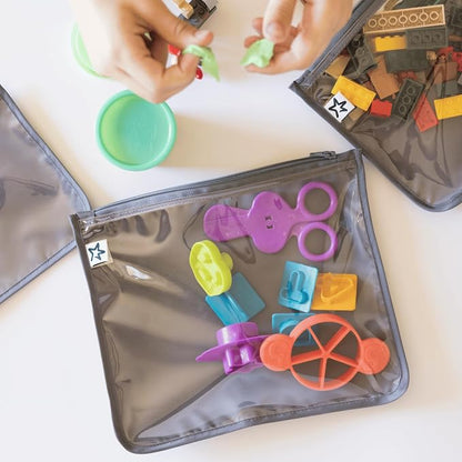 Tiny Twinkle Diaper Bag Organizing Pouches|3 Pack Mess-Proof Clear Front Travel Organizer Bags&TSA Approved Toiletry Bag Set for Baby and Mom Essentials - Image 3