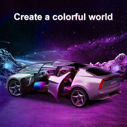 Acrylic Interior Car LED Lights with Remote and Wireless APP 6 in 1,Ambient Lighting Kits Fiber Optic Strip LEDs,16 Million Colors Music&DIY Function - Image 7