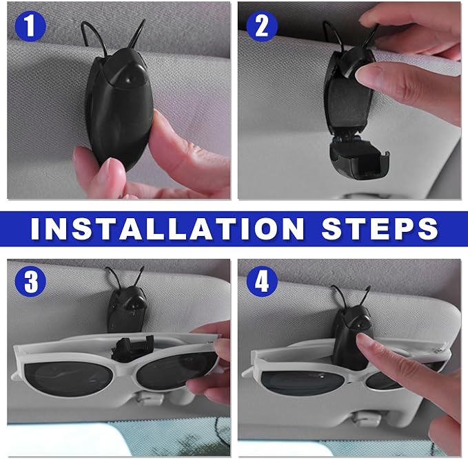 5 PCS Car Sun Visor Clips, Compact Auto Sunshade Sunglasses Clip Ticket Card Holder, Universal Sun Visor Organizer Eyeglasses Mount for Most Vehicles (Black) - Image 5