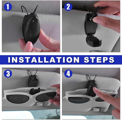 5 PCS Car Sun Visor Clips, Compact Auto Sunshade Sunglasses Clip Ticket Card Holder, Universal Sun Visor Organizer Eyeglasses Mount for Most Vehicles (Black) - Image 5