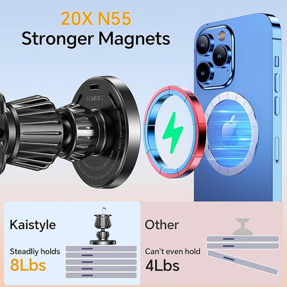 for MagSafe Car Mount Charger【Stronger Magnet】 iPhone Magnetic Wireless Car Charger【Dashboard+Vent】for Magsafe Car Charger Cell Phone Car Mount for iPhone 16 Pro Max 15 14 13 12 MagSafe Cases - Image 4