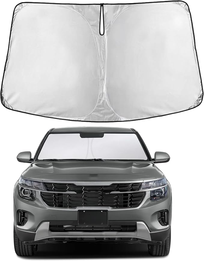 Autovir Windshield Sun Shade Fit for 2021-2024 2025 2026 Kia Seltos | Sunshade, Front Car Window Shades Sun Visor, Blocks UV Rays & Heat, Car Accessories by Autovir