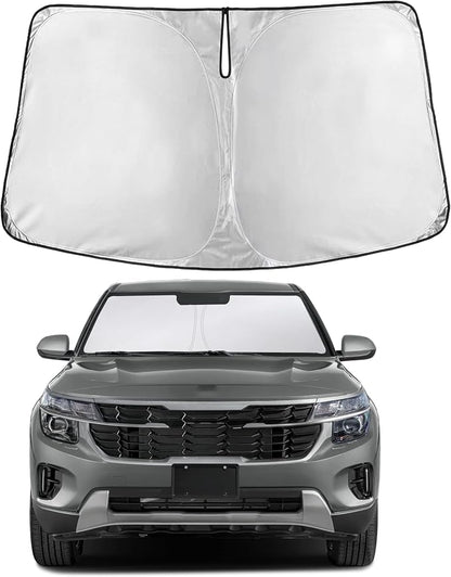 Autovir Windshield Sun Shade Fit for 2021-2024 2025 2026 Kia Seltos | Sunshade, Front Car Window Shades Sun Visor, Blocks UV Rays & Heat, Car Accessories by Autovir