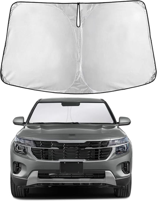 Autovir Windshield Sun Shade Fit for 2021-2024 2025 2026 Kia Seltos | Sunshade, Front Car Window Shades Sun Visor, Blocks UV Rays & Heat, Car Accessories by Autovir
