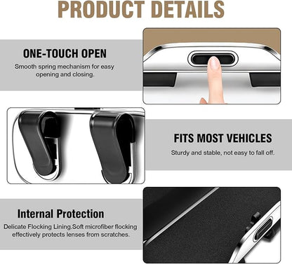 Sunglasses Holder for Car Sun Visor – Soft Vehicle Interior Glasses Organizer Box Accessories,Protective Automotive Eyeglasses Storage Case Hanger,Universal for SUV Sedan Truck (Beige) - Image 5