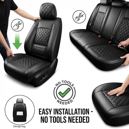 Fit for 4Runner Car Seat Covers Compatible with Toyota 4Runner 2003-2026(Only for 5 Seats Version) - Waterproof Leather Seat Cushions Protector, Airbag Compatible, Full Set 5 Seats (Black) - Image 5