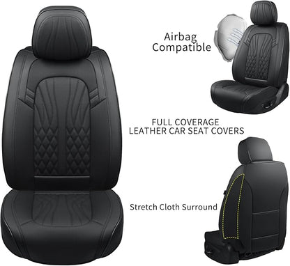 MINGBRON Leather Seat Covers,Car Seat Protector Waterproof,Seat Covers Full Set, Car Seat Protectors 5 Seats,Automotive Seat Covers Fit for Most Cars Black - Image 7
