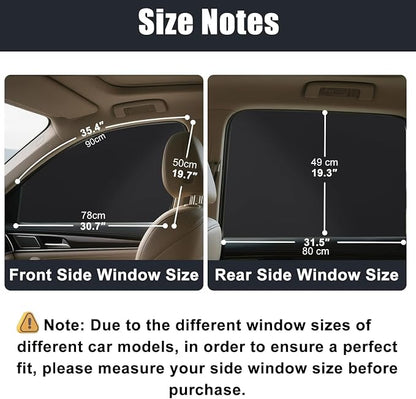XCBYT Magnetic Car Side Window Shades, 100% Blackout Privacy Curtains | Blackout privacy for camping, naps & work. Keeps your car cool. Fits steel frames only, measure first - Image 5