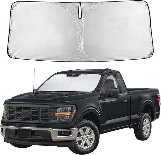 Autovir Windshield Sun Shade Fit for 2021-2024 2025 2026 Ford F150 | Sunshade, Front Car Window Shades Sun Visor, Blocks UV Rays & Heat, Car Accessories by Autovir