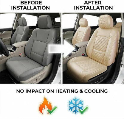 Fit for RAV4 Seat Covers Compatible with Toyota RAV 4 2007-2025 2026 - Waterproof Breathable Leather Automotive Seat Cushions Protector,Airbag Compatible,Full Set 5 Seats(Beige) - Image 6