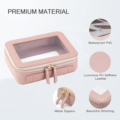 Clear Makeup Bag with Mini Cosmetic Bags,Travel Toiletry Bags for Women,Portable Cosmetic Bags Case, Transparent Waterproof Cosmetic Organizer Storage Bags for Women Men - Image 2