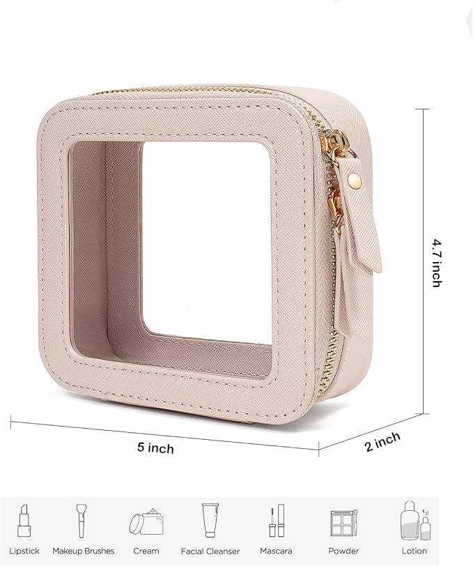 Travel Clear Makeup Bag Set, TSA Approved Cosmetic Bag Case with Zipper Portable Makeup Pouch Toiletry Bag Traveling Cosmetic Organizer Storage Bag Car Organizer Car Essentials - Image 4