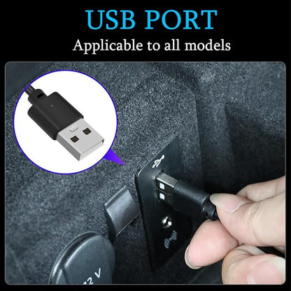 Car Interior LED Lights, 4 in 1 Bright Vehicle Ambient Neon Light Kit with DC 5V USB Port, Automotive Under Dash Decoration Night Lamp, Universal for RV, Truck, Sedan (Ice Blue) - Image 3