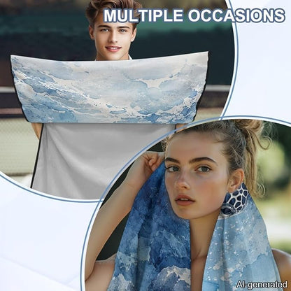 Sea Turtle Print Car Seat Towel Cover After Gym Watercolor Print Car Seat Hoodie with Storage Bag 60 x 33 Inch Sweat Towels for Car Seats, Easy to Install - Image 5