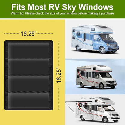 RV Door Window Shade Cover 25" (L) x 16" (W), Foldable Hook&Loop Design, RV Blackout Window Cover with UV Protection, Waterproof Fabric, Reflective - Image 6