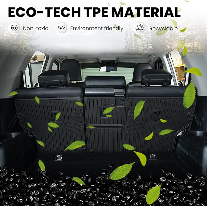 LASFIT Cargo Mat for Toyota 4Runner 2013-2024 (Only Fit 5-Seats) | All Weather Custom Fit Anti-Slip Pet Friendly Easy Clean TPE Rear Seat Backrest Mats for 5th Gen 4Runner, Black - Image 6