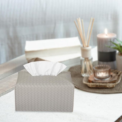 Tissue Box Cover Rectangle Leather Facial Paper Holder, Evergreen | PU Leather，Easy to Fill, Easy Clean, Decorative Cube Tissue Box Holder for Office, Bathroom,Kitchen, Living room, Guest room - Image 3
