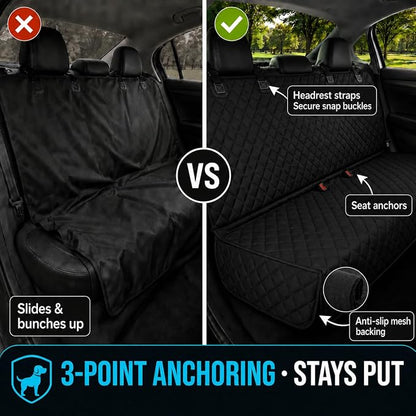 Dog Car Seat Cover & Protector, Pet Back Seat Cover for Cars & SUVs, 52" | Waterproof rear seat cover for dogs, kids & baby boys; fits small cars & SUVs and protects seats from fur & spills. - Image 4