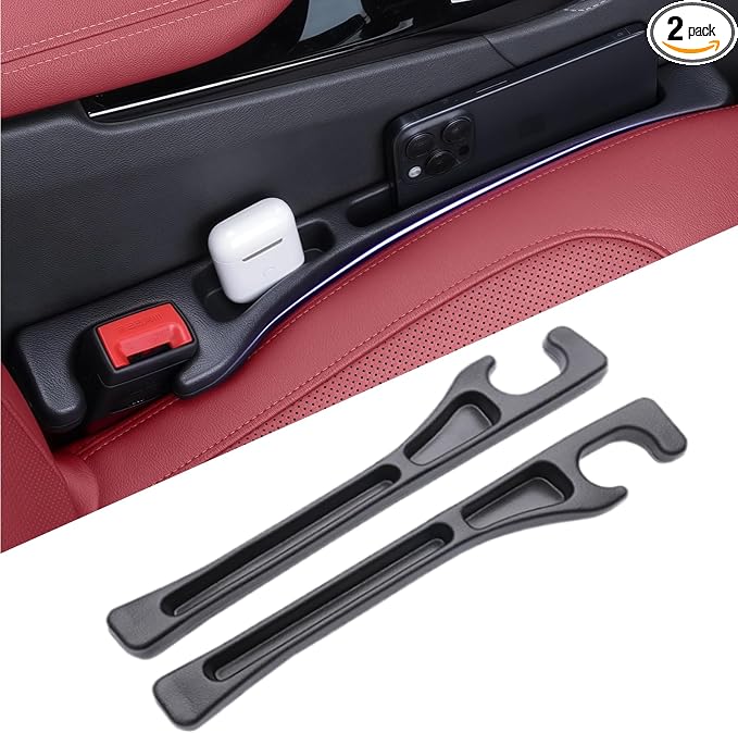 EnzeroTools Car Seat Gap Filler, 2-Pack No-Drop Seat Side Gap Seam Filler Organizer with Phone Holder, Universal Fit Fill The Gap Between Seat & Console, Perfect for Car, SUV, Truck by EnzeroTools
