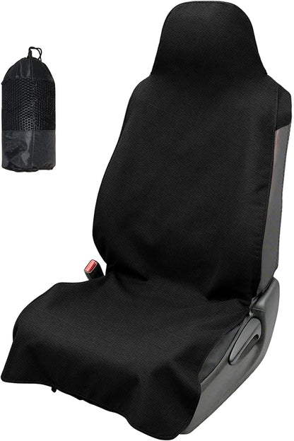 Front Car Seat Cover Bucket Towel Waterproof Protector Black | Universal Non-Slip Car Seat Cover for SUV Truck, Machine Washable Waterproof Towel for Gym Beach Dog Outdoor Sports by EDIETH-LoveYourCozyLife