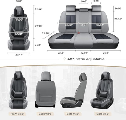 Coverado Car Seat Covers, Seat Covers for Cars, Waterproof Leather Auto Seat Protectors, Leather Car Seat Cushion, Car Interiors Accessories Universal Fit for Most Cars - Image 4