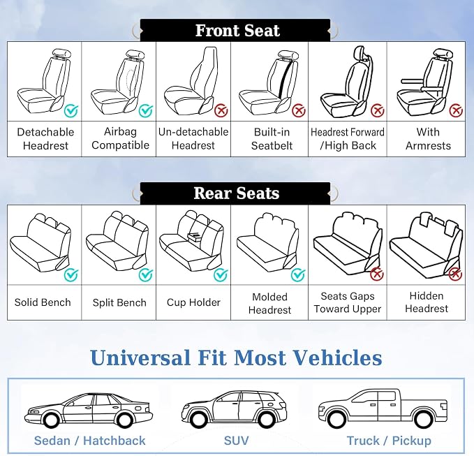 Coverado Front Seat Covers, Luxury Diamond Leather Car Seat Cover with Carbon Fiber Weave, Waterproof Car Seat Cover Driver Seat Cover Spill-Proof Design Universal Fit for Most Cars, BlackPurple - Image 6