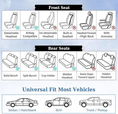 Coverado Front Seat Covers, Luxury Diamond Leather Car Seat Cover with Carbon Fiber Weave, Waterproof Car Seat Cover Driver Seat Cover Spill-Proof Design Universal Fit for Most Cars, BlackPurple - Image 6