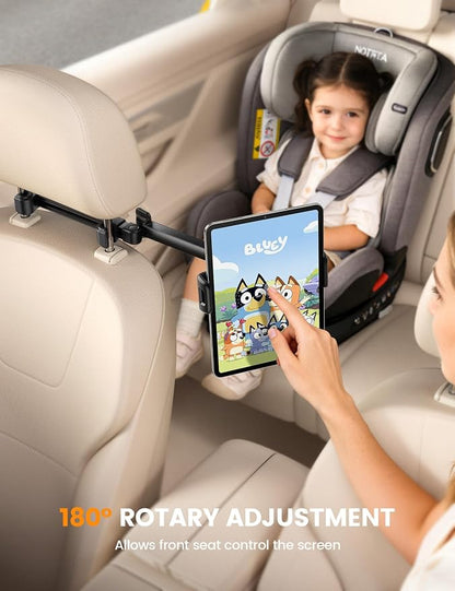 Lamicall Car Headrest Tablet Holder, Foldable Clip, Lockable | Tablet Mount for Car Backseat, Car Accessories for Kids, for iPad Pro, Air, Mini, Galaxy Tab, Fire HD, 5.4-13" Tablets - Image 4