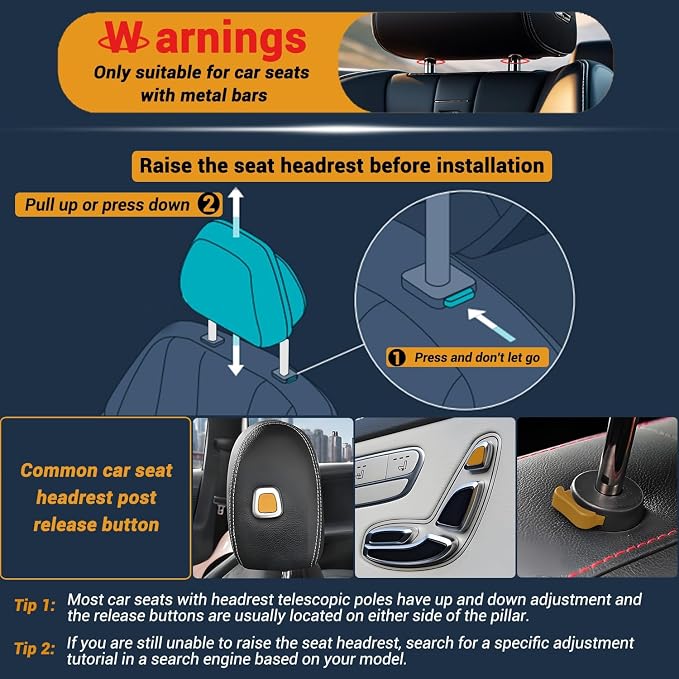 Car Back Seat Tray Table - Stable Foldable Auto Backseat Food Trays Desk for Rear Passenger Road Trip Eating & Work, Multifunctional Adjustable Travel Tray with Phone Drink Holder for Laptop iPad - Image 5