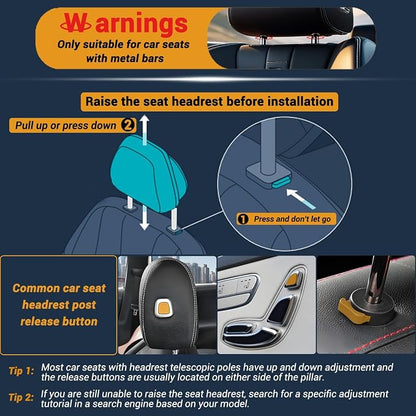 Car Back Seat Tray Table - Stable Foldable Auto Backseat Food Trays Desk for Rear Passenger Road Trip Eating & Work, Multifunctional Adjustable Travel Tray with Phone Drink Holder for Laptop iPad - Image 5