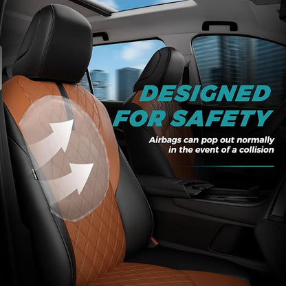 Custom Seat Covers for Toyota Grand Highlander 2024-2026 8 Seats | black brown, faux leather, 2nd row 40/60 split bench, waterproof, breathable, airbag compatible, stain resistant - Image 5
