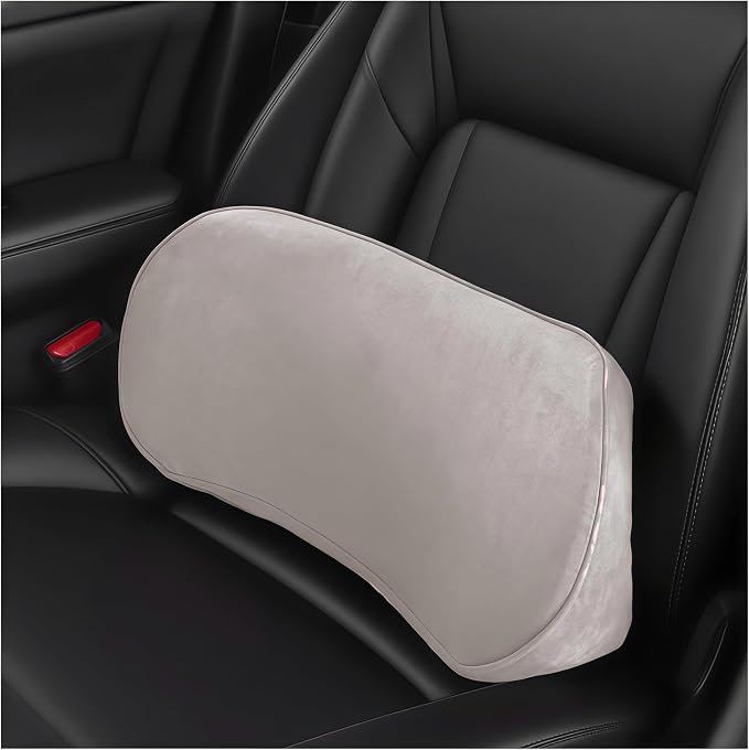 Zpana Car Lumbar Support Pillow, Memory Foam Back Cushion, Light Gray | Memory Foam Lumbar Support Pillow, Lower Back Pain Relief & Sciatica, Comfortable Driver Seat Pad, Universal Seat Cushion by Unknown