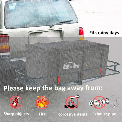CZC AUTO Hitch Cargo Carrier Bag, 20 cu. ft Waterproof, Soft, Black | Rainproof/Weatherproof Cargo Traveling Bag for Car Truck SUV Vans' Hitch Trays and Hitch Baskets, Safe Steady Durable - Image 6