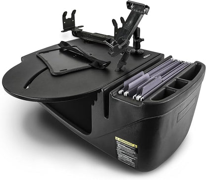 AutoExec AE-RMCD-PM-TAB-PS-BT Roadmaster Car Desk for Your Vehicle Workstation and Mobile Office, Black with Phone Mount, Tablet Mount and Printer Stand | Phone Mount, Tablet Mount, Printer Stand, Vehicle Workstation and Mobile Office by AutoExec
