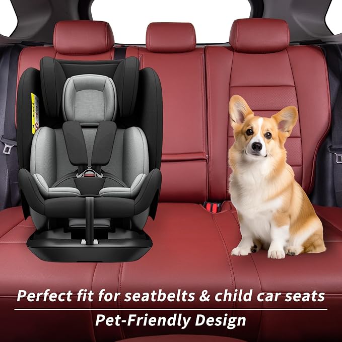 Faux Leather Seat Covers for 2022-2026 Toyota Corolla Cross,Non-Hybrid | Full Set Suv Seat Cushion for Corolla Cross L/XLE/LE,Luxury Waterproof Car Seat Protector,Factory Look,Wine Red - Image 3